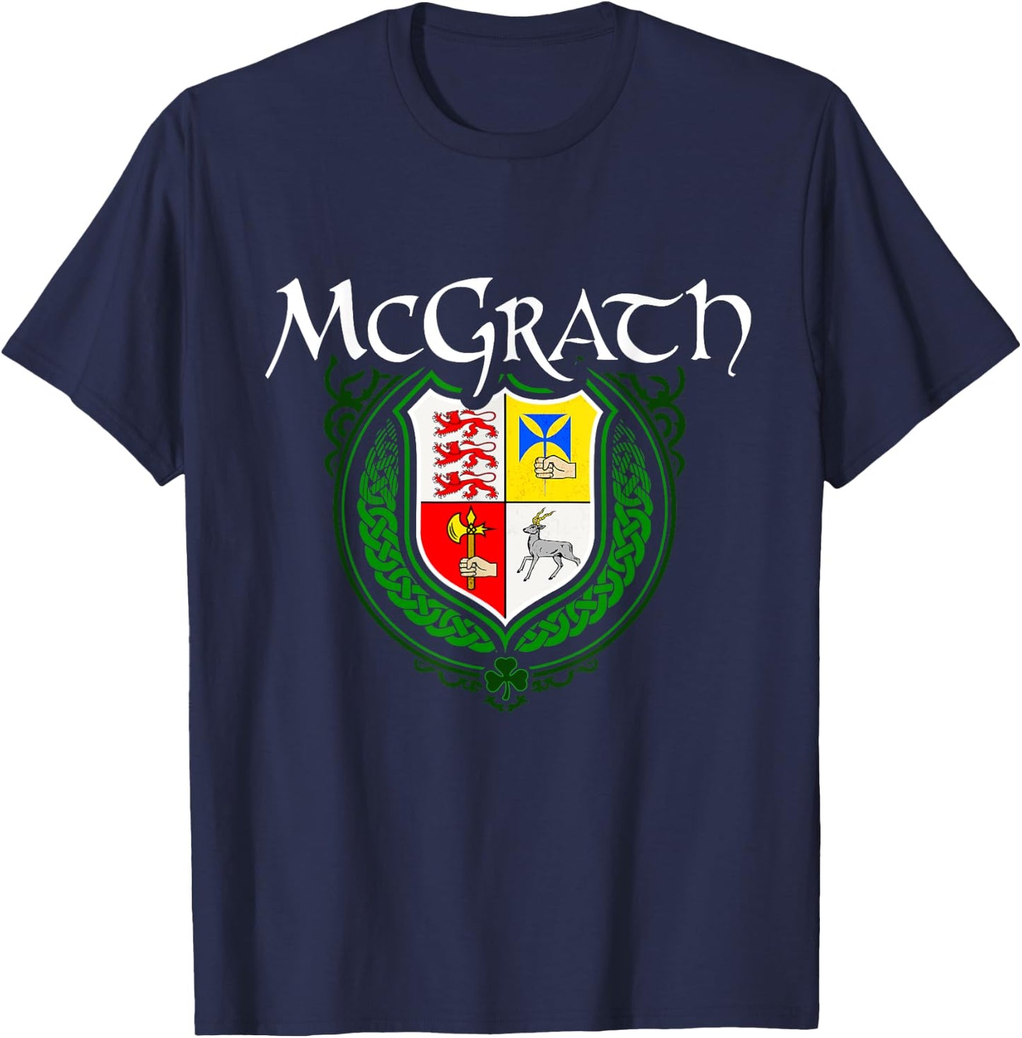 McGrath Surname Irish Clan Tartan Badge Ireland T-Shirt - T-Shirt | Navy