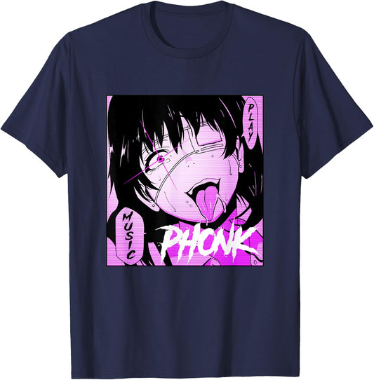 Aggressive Anime phonk apparel T-Shirt - T-Shirt | Navy