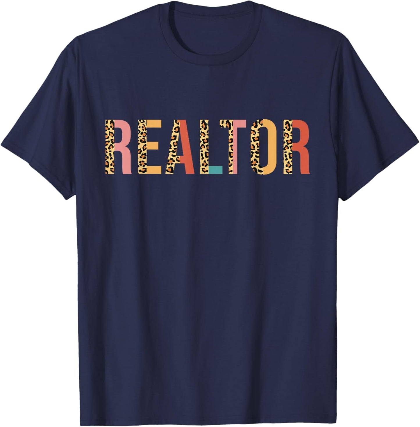 Realtor Real Estate Leopard T-Shirt - T-Shirt | Navy