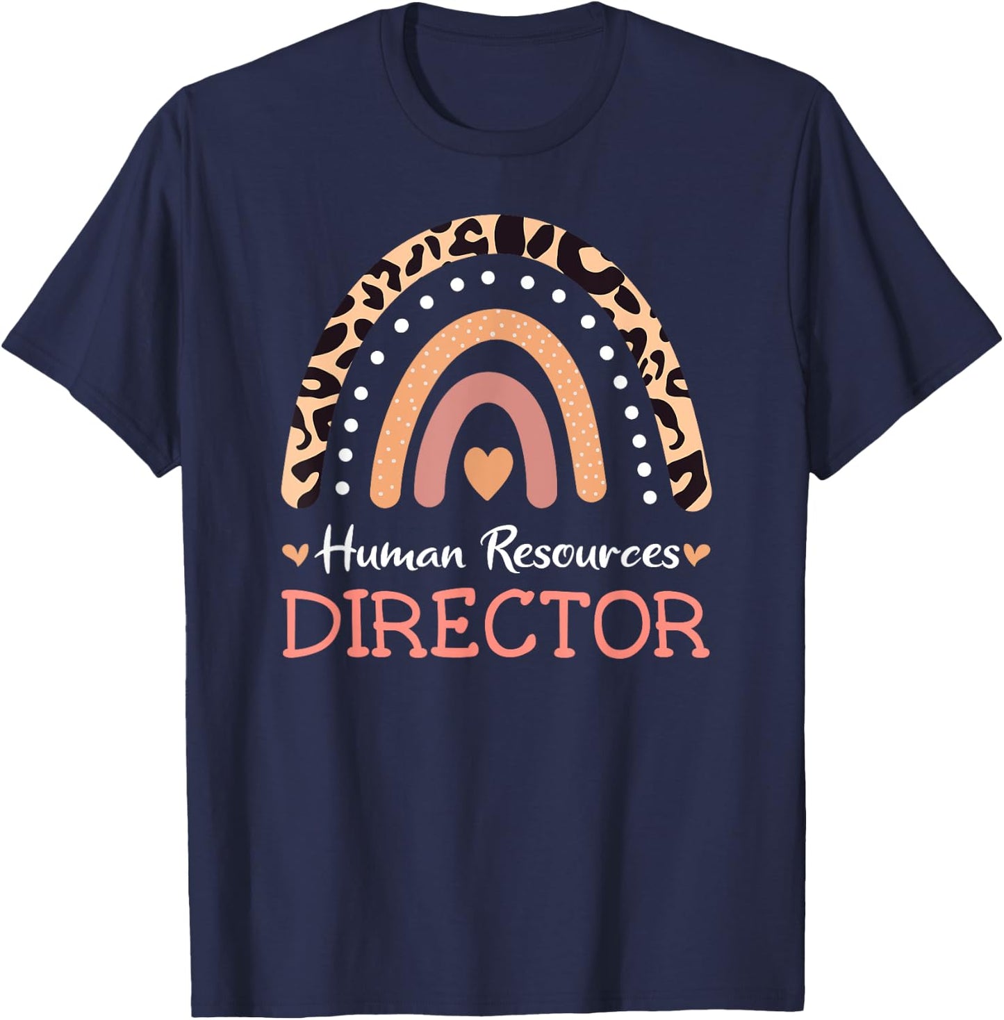 Human Resources Director Leopard Rainbow Appreciation T-Shirt - T-Shirt | Navy