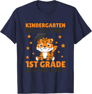 Kids Kindergarten Graduate Tiger Graduation T-Shirt - T-Shirt | Navy