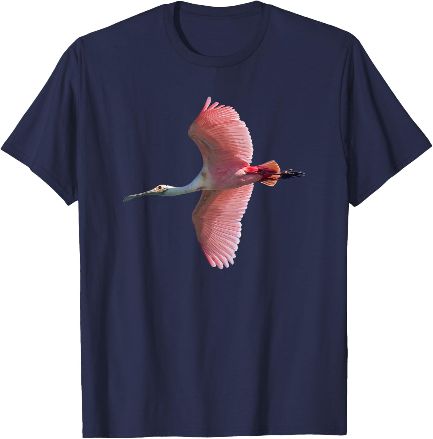 Roseate Spoonbill in Flight T-Shirt - T-Shirt | Navy