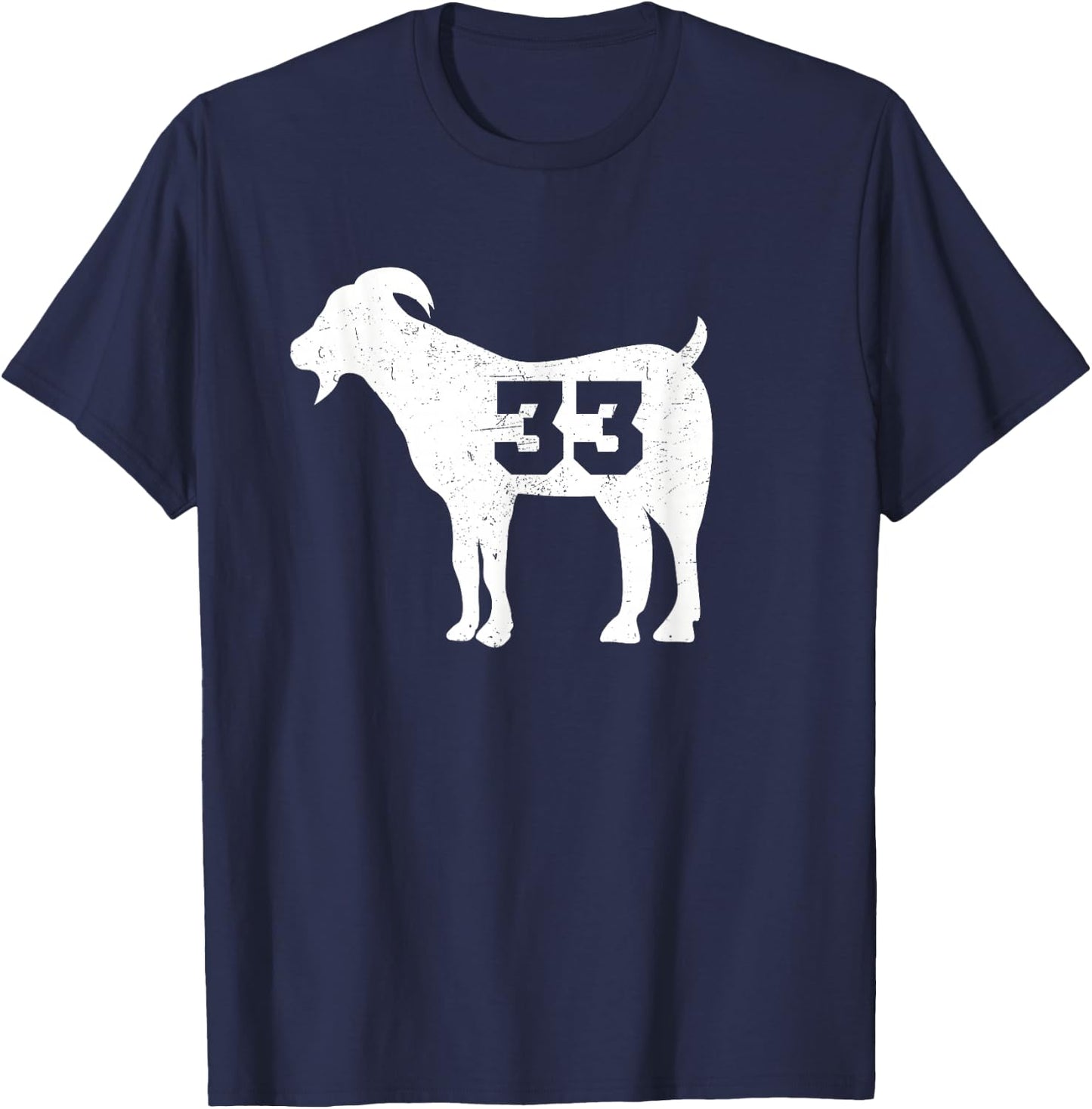 Vintage Distressed GOAT 33 T-Shirt - T-Shirt | Navy