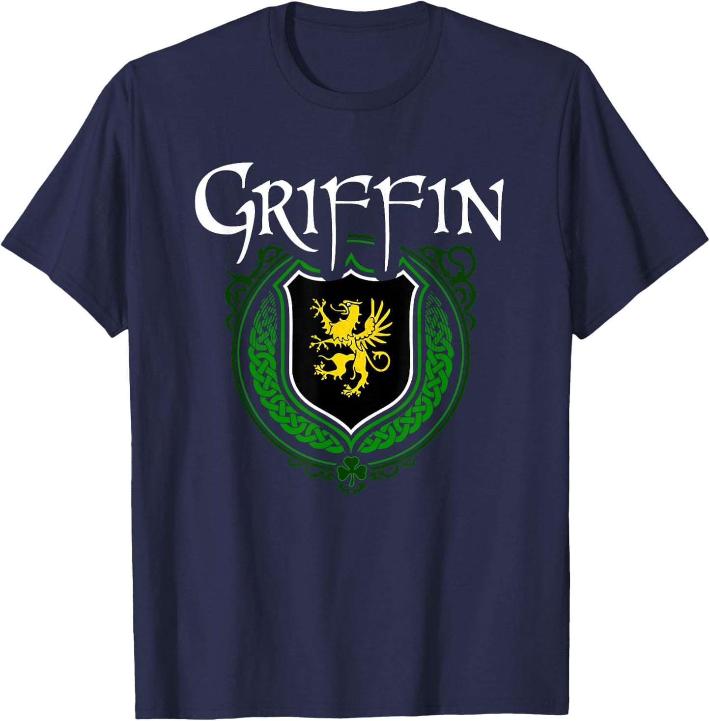 Griffin Surname Irish Clan Tartan Badge Ireland T-Shirt - T-Shirt | Navy