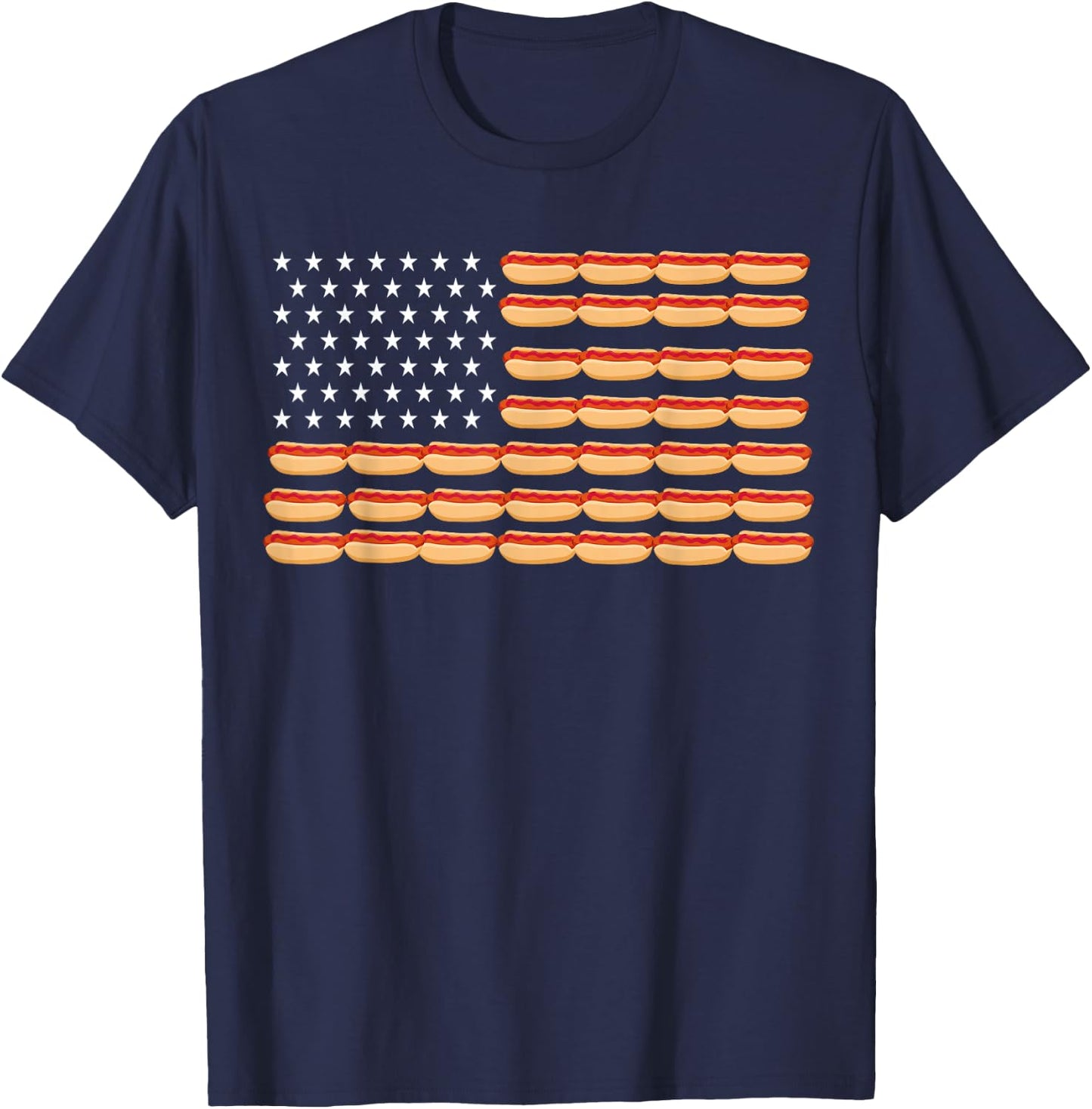 USA Hot Dog Flag T-Shirt - T-Shirt | Navy