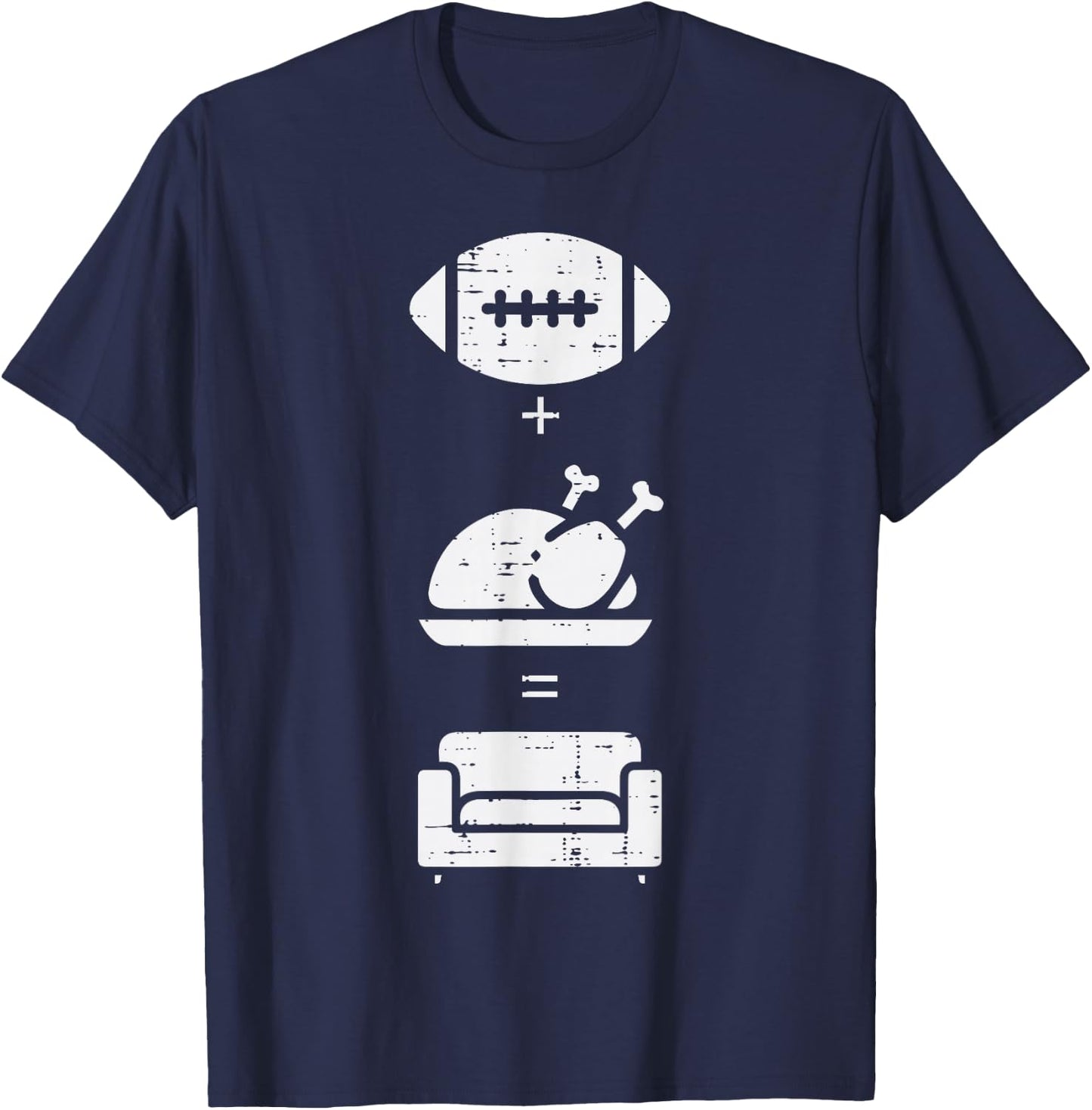 Football Turkey Couch Thanksgiving Sports Men Women Kids T-Shirt - T-Shirt | Navy