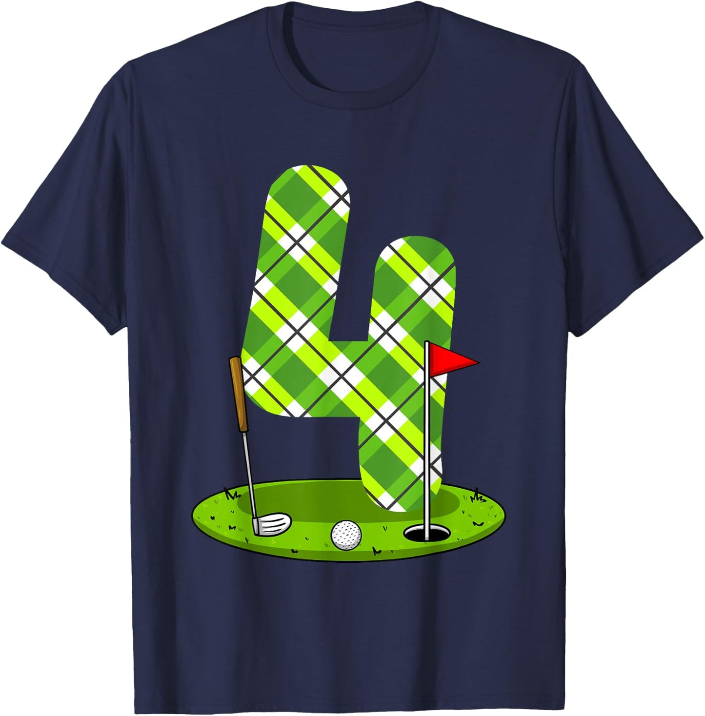 Golf Birthday Shirt For Kids 4th Birthday Party Golfer T-Shirt - T-Shirt | Navy