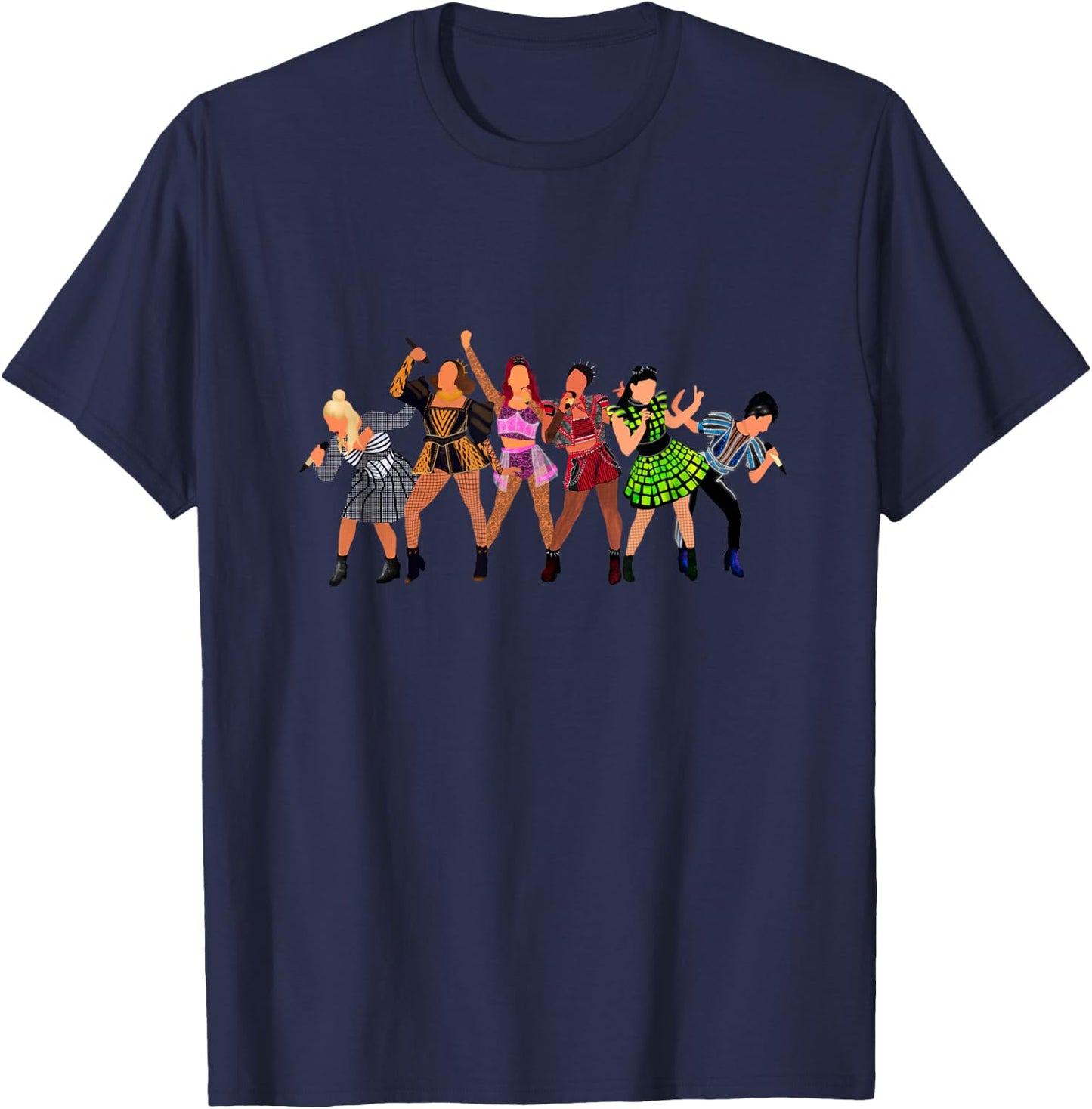 Six Queens Musical Theatre Theater Musicals T-Shirt - T-Shirt | Navy