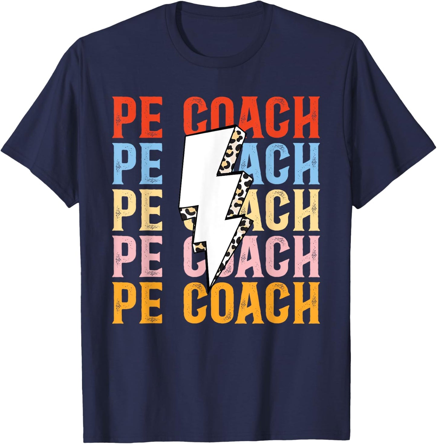 PE Teacher Vintage retro Physical Education Teacher Men Women T-Shirt - T-Shirt | Navy