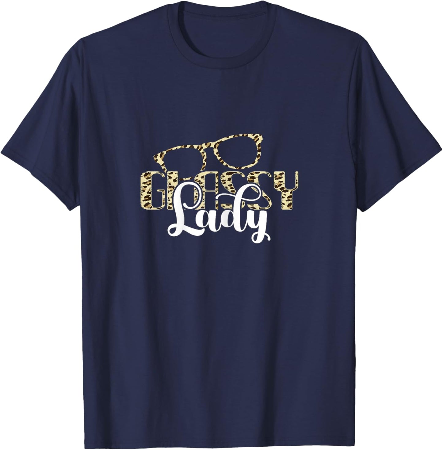 Glassy Lady Eye Glasses Eye Care Optician Optometrist T-Shirt - T-Shirt | Navy