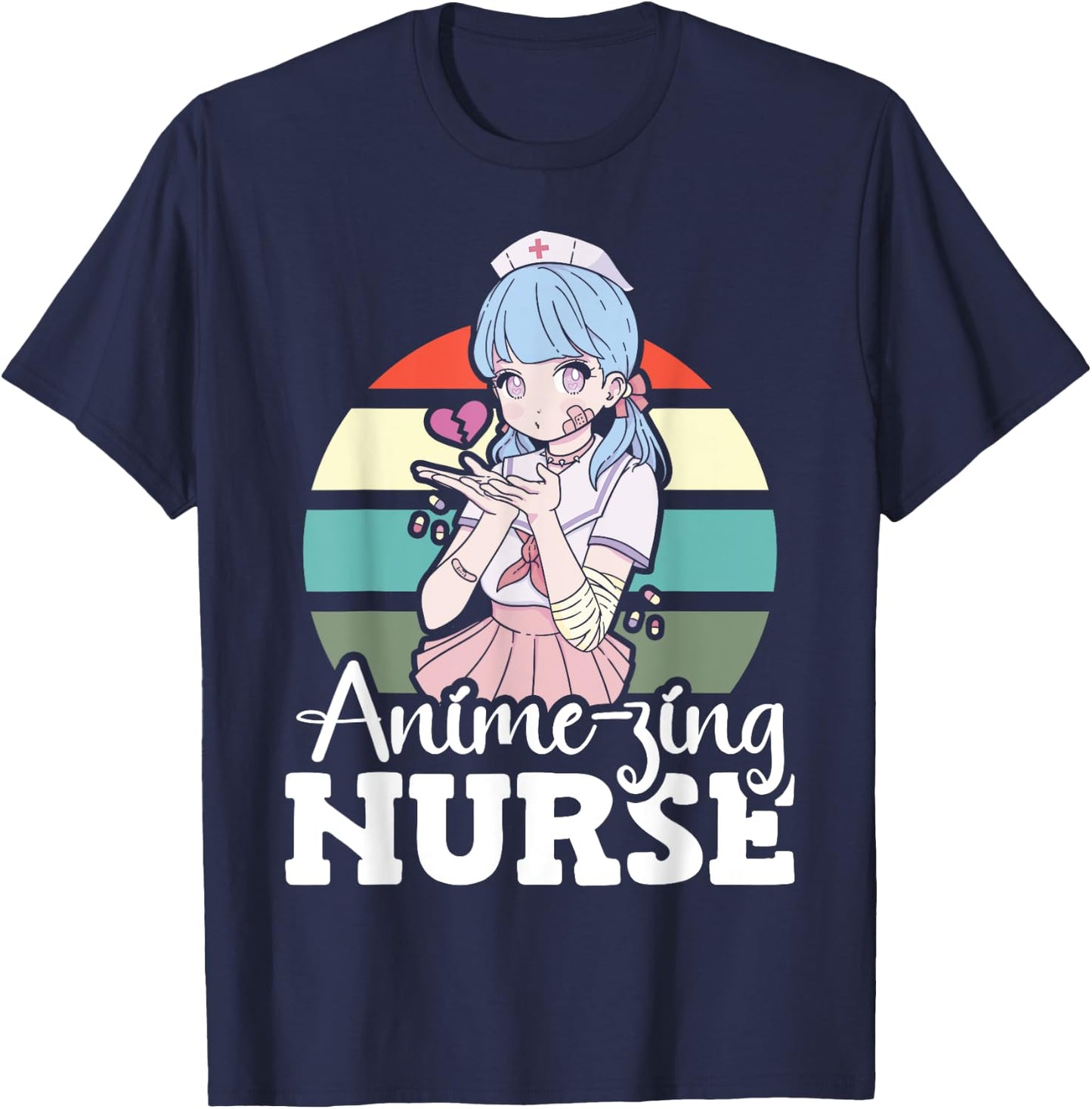 Anime-zing Nurse Japanese Anime National Nurse Day T-Shirt - T-Shirt | Navy