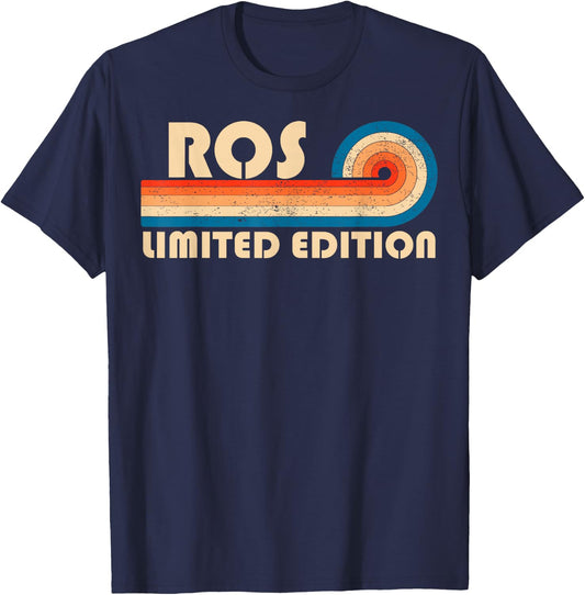 ROS Surname Retro Vintage 80s 90s Birthday Reunion T-Shirt - T-Shirt | Navy