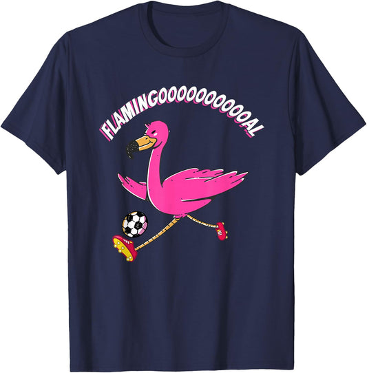 Flamingooooal Flamingo Men or Women Soccer T-Shirt - T-Shirt | Navy
