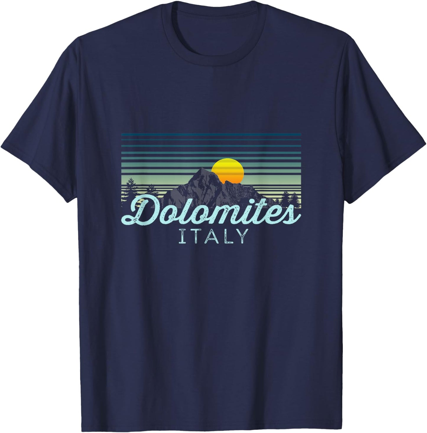 Dolomites Retro Clothes & Gear - Dolomites Souvenir T-Shirt - T-Shirt | Navy