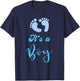 Its a Boy with Feet Baby Shower Party T-Shirt - T-Shirt | Navy