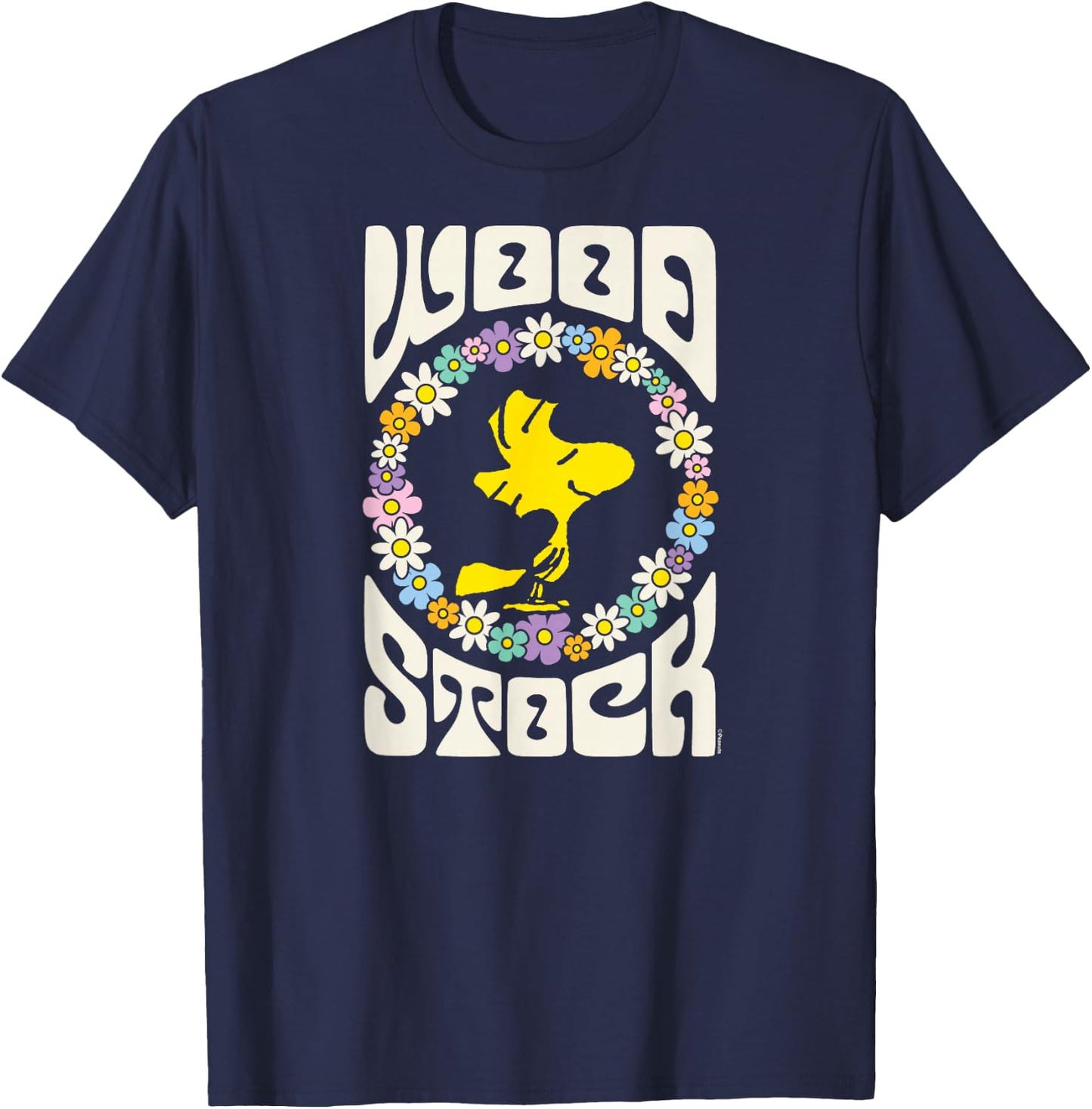 Peanuts - Woodstock Retro Flowers T-Shirt - T-Shirt | Navy
