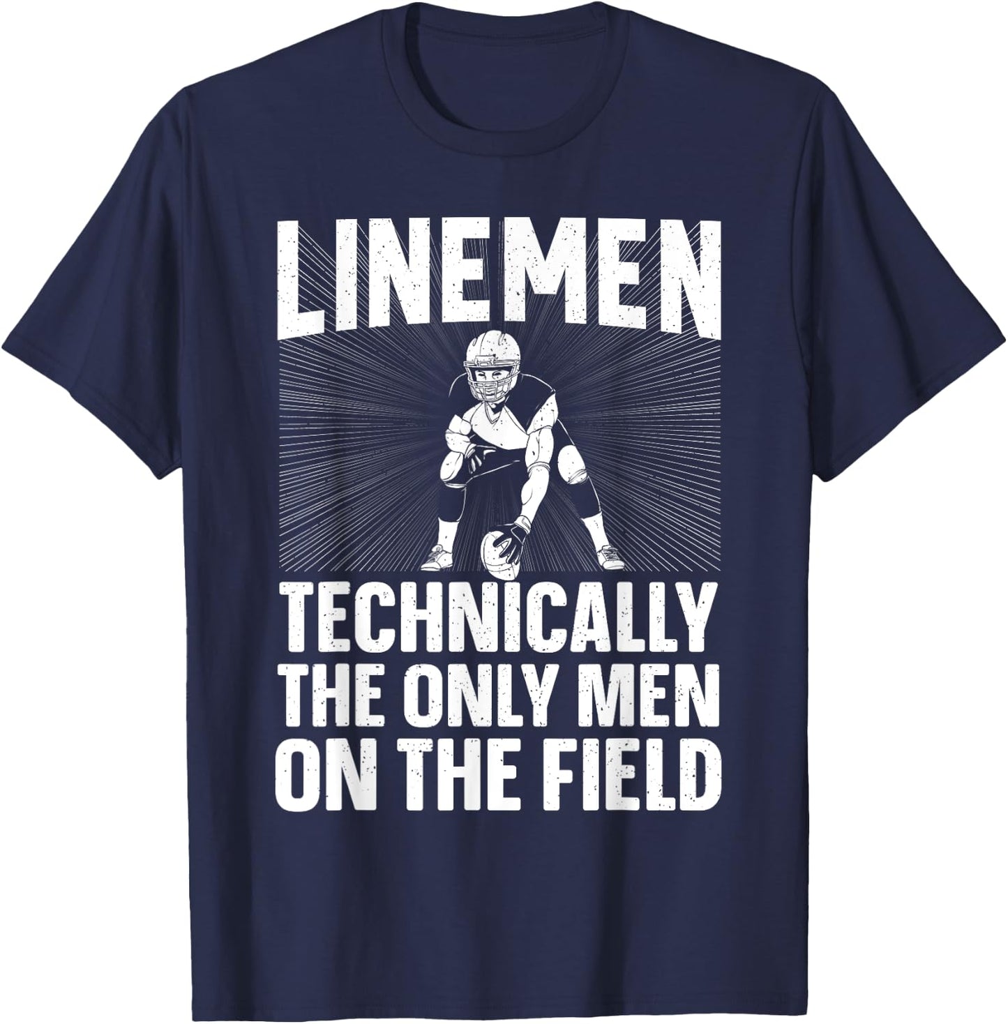 Funny Lineman Art Boys Coach Football Player Linemen T-Shirt - T-Shirt | Navy