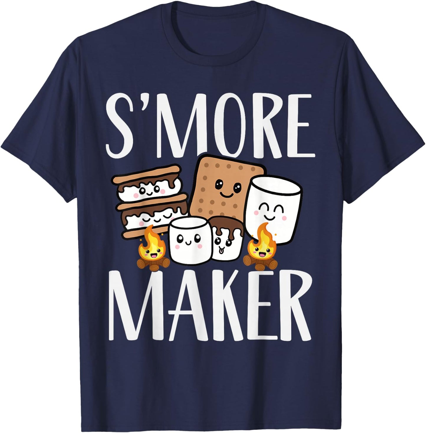Smore Maker, Funny Kawaii S'more Summer Camper Team Squad T-Shirt - T-Shirt | Navy