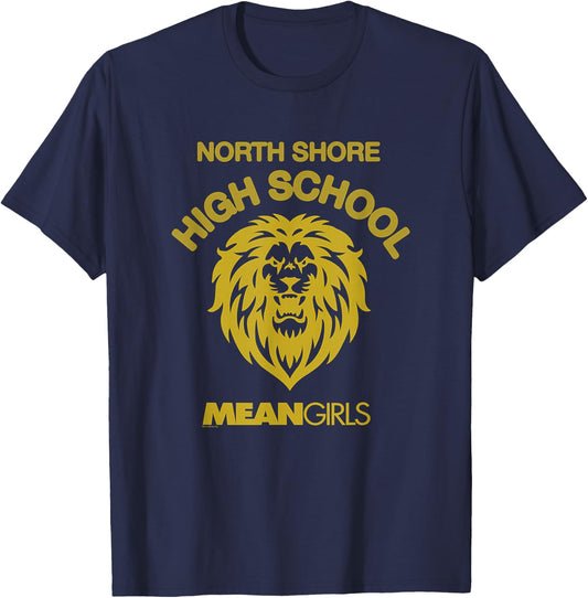 Mean Girls North Shore High School Lion Head Math Team T-Shirt - T-Shirt | Navy