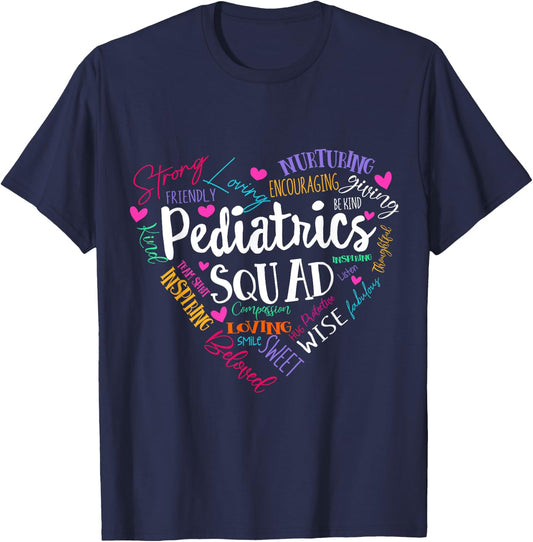 Pediatrics Squad Peds Registered Nurse School PICU Nurses T-Shirt - T-Shirt | Navy