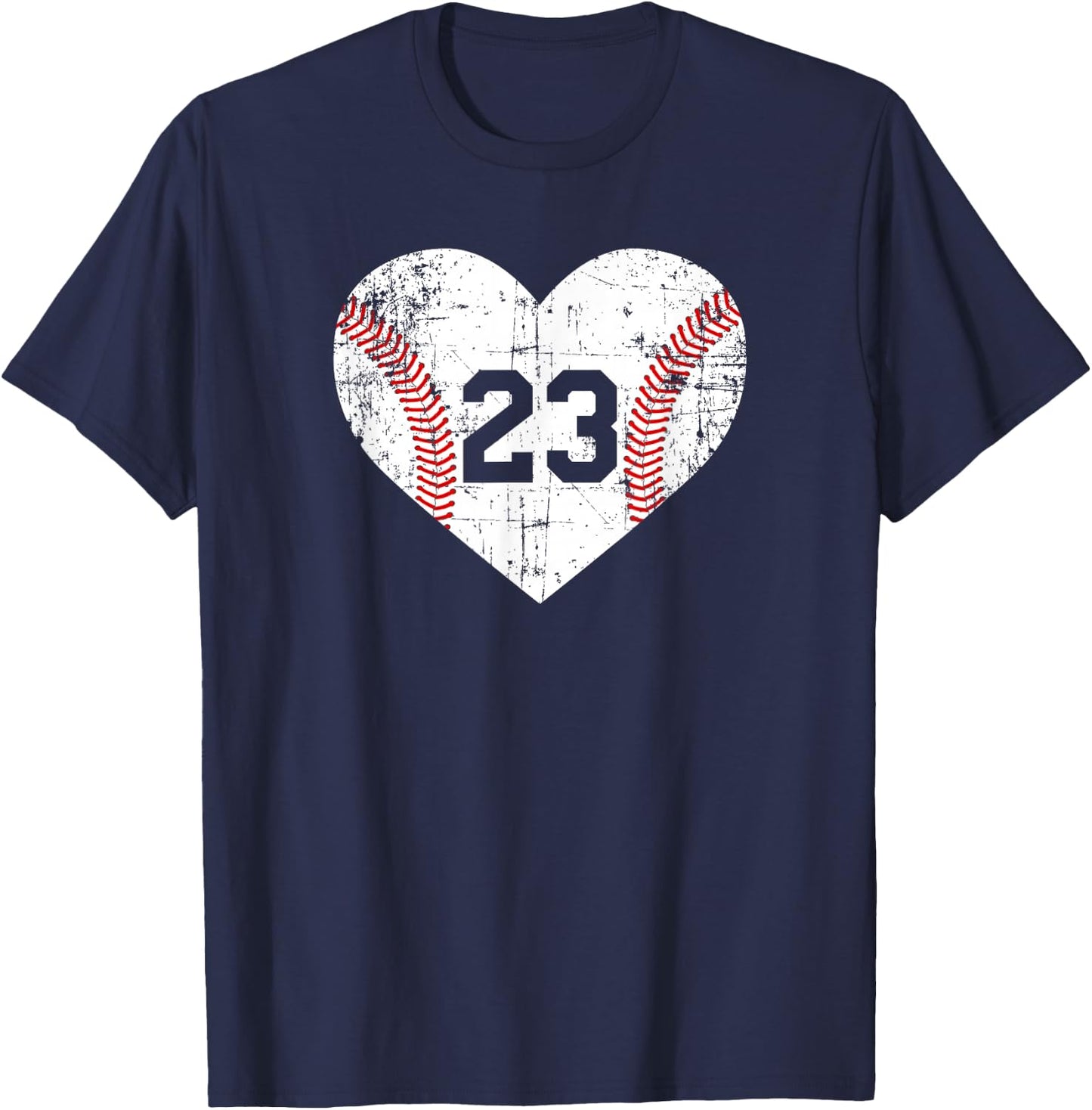 Vintage Baseball 23 Jersey Number T-Shirt - T-Shirt | Navy