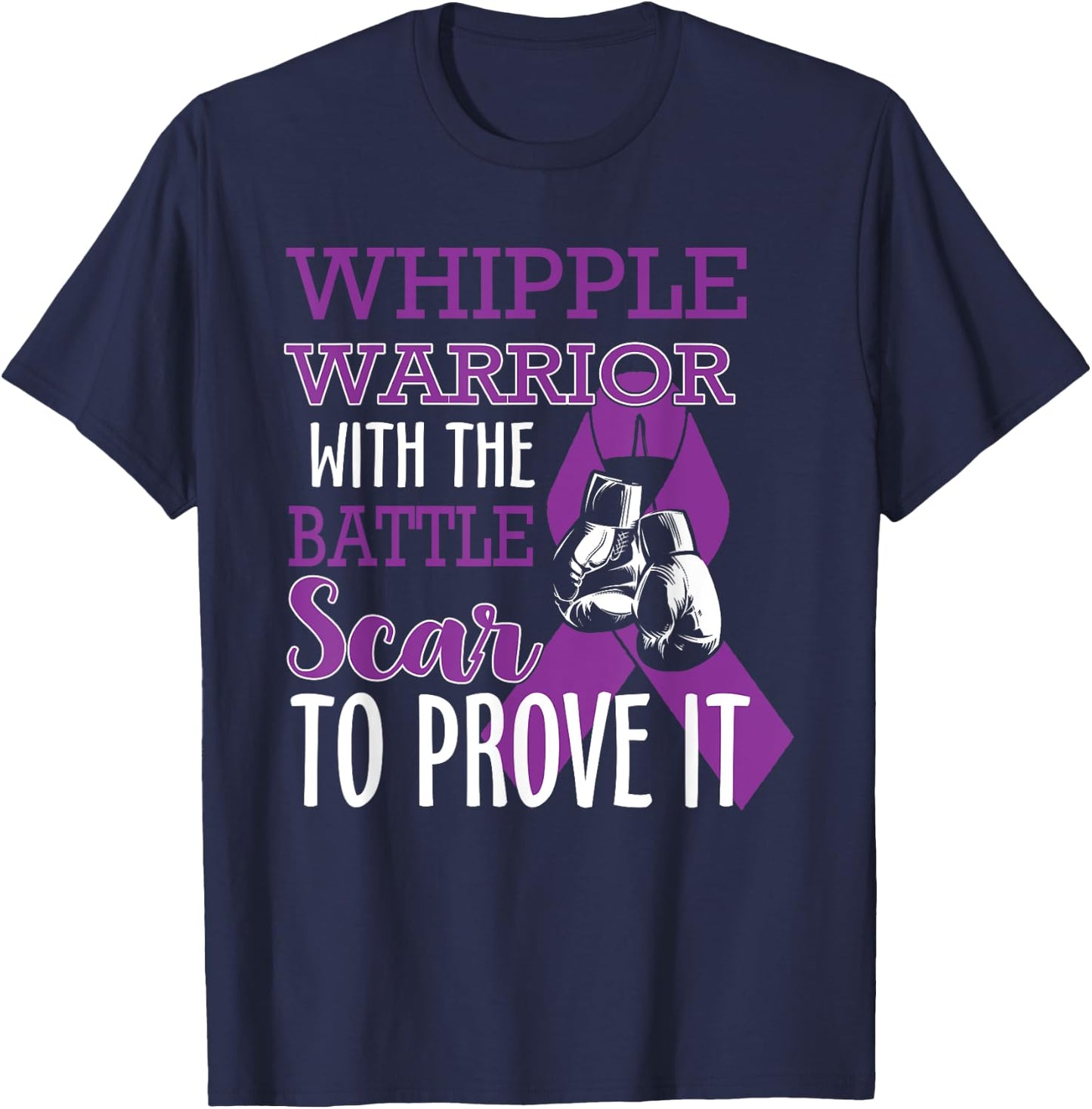 Whipple Warrior With Battle Scar Pancreatic Cancer Awareness T-Shirt - T-Shirt | Navy