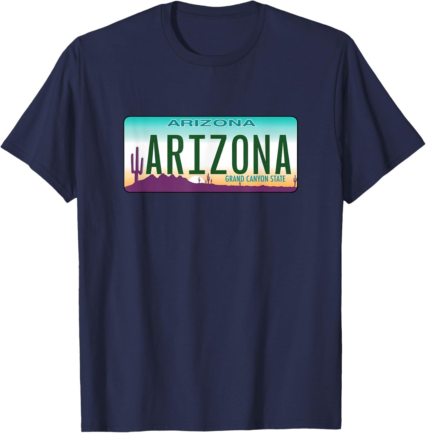Arizona License Plate - Throwback Design - Classic T-Shirt - T-Shirt | Navy