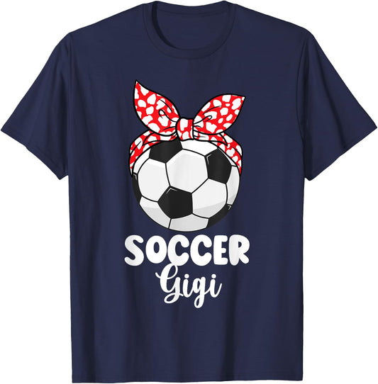 Soccer Gigi Grandma Gigi Of A Soccer Player Gigi T-Shirt - T-Shirt | Navy