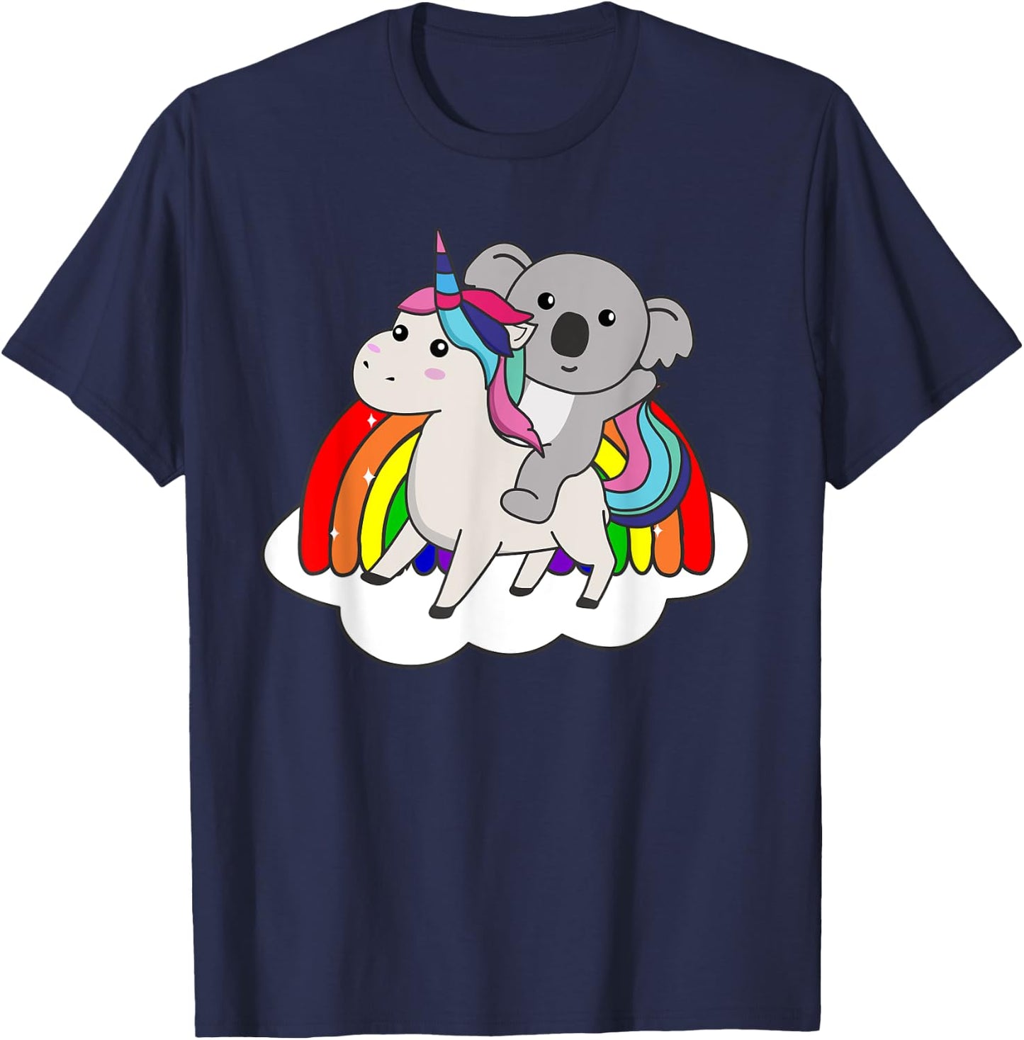 Koala On Unicorn Rainbow Animals Cute Koalas Unicorns T-Shirt - T-Shirt | Navy