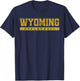 Wyoming Volleyball Yellow Vintage Text T-Shirt - T-Shirt | Navy