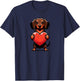 Cute Dachshund Valentines Day Heart Love Doxie Weiner Mom T-Shirt - T-Shirt | Navy