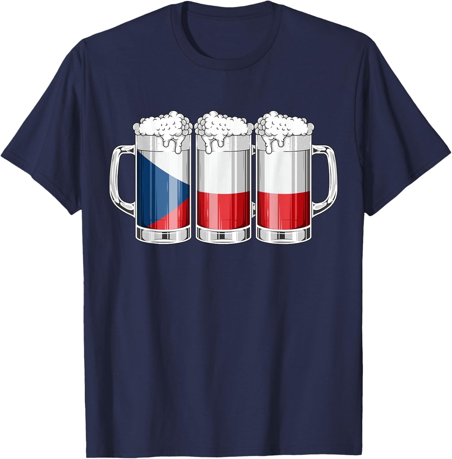 Beer Czech Shirt - Beer Czech Republic Flag Patriotic T-Shirt - T-Shirt | Navy