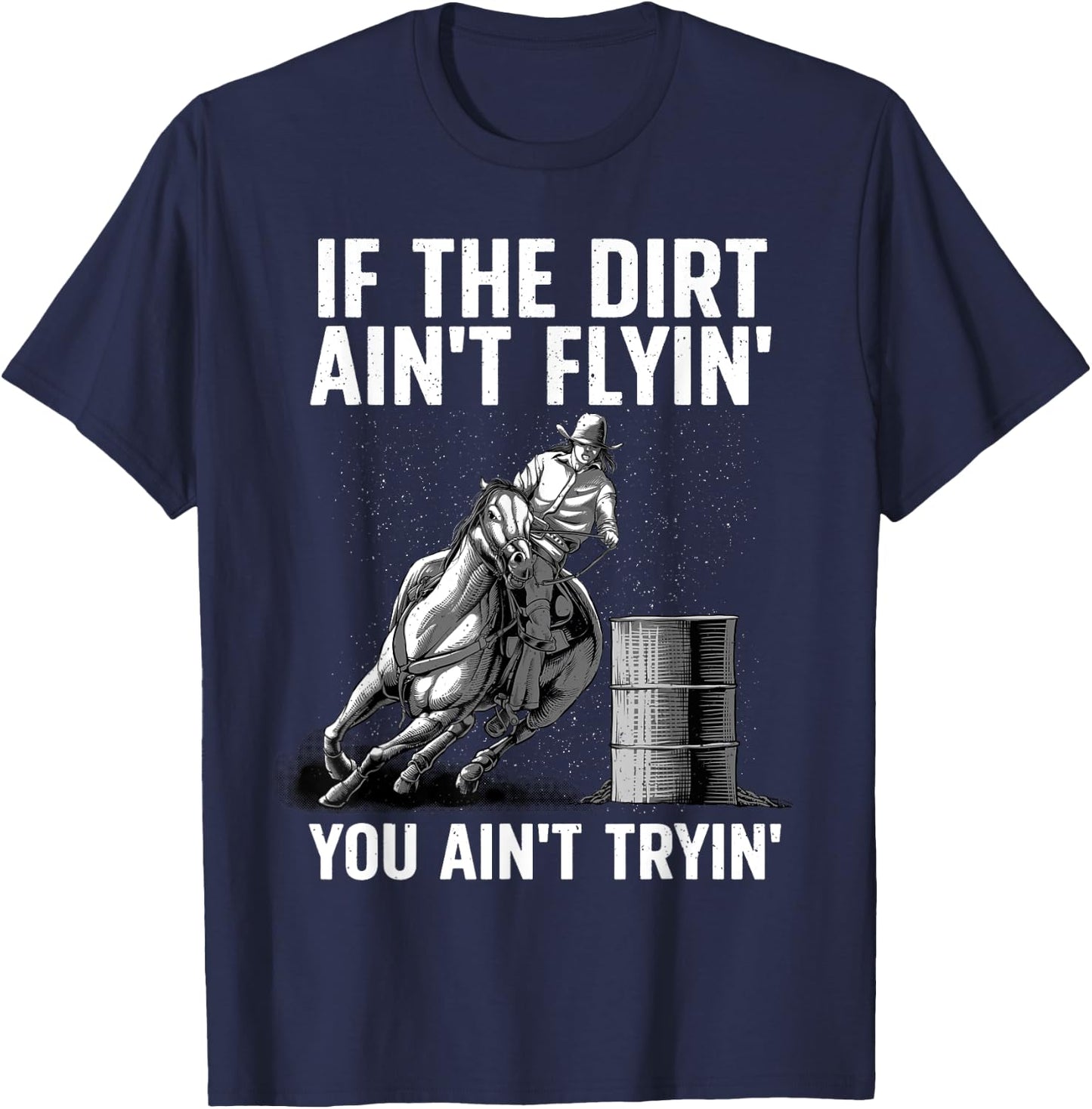 Funny Barrel Racing Design Women Barrel Racer Rodeo T-Shirt - T-Shirt | Navy