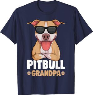 Pitbull Grandpa Pittie Dog T-Shirt - T-Shirt | Navy