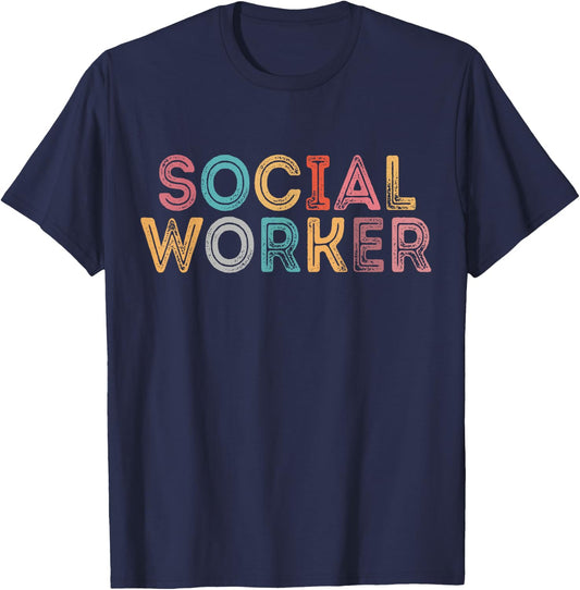Social Worker Vintage School Social Worker T-Shirt - T-Shirt | Navy