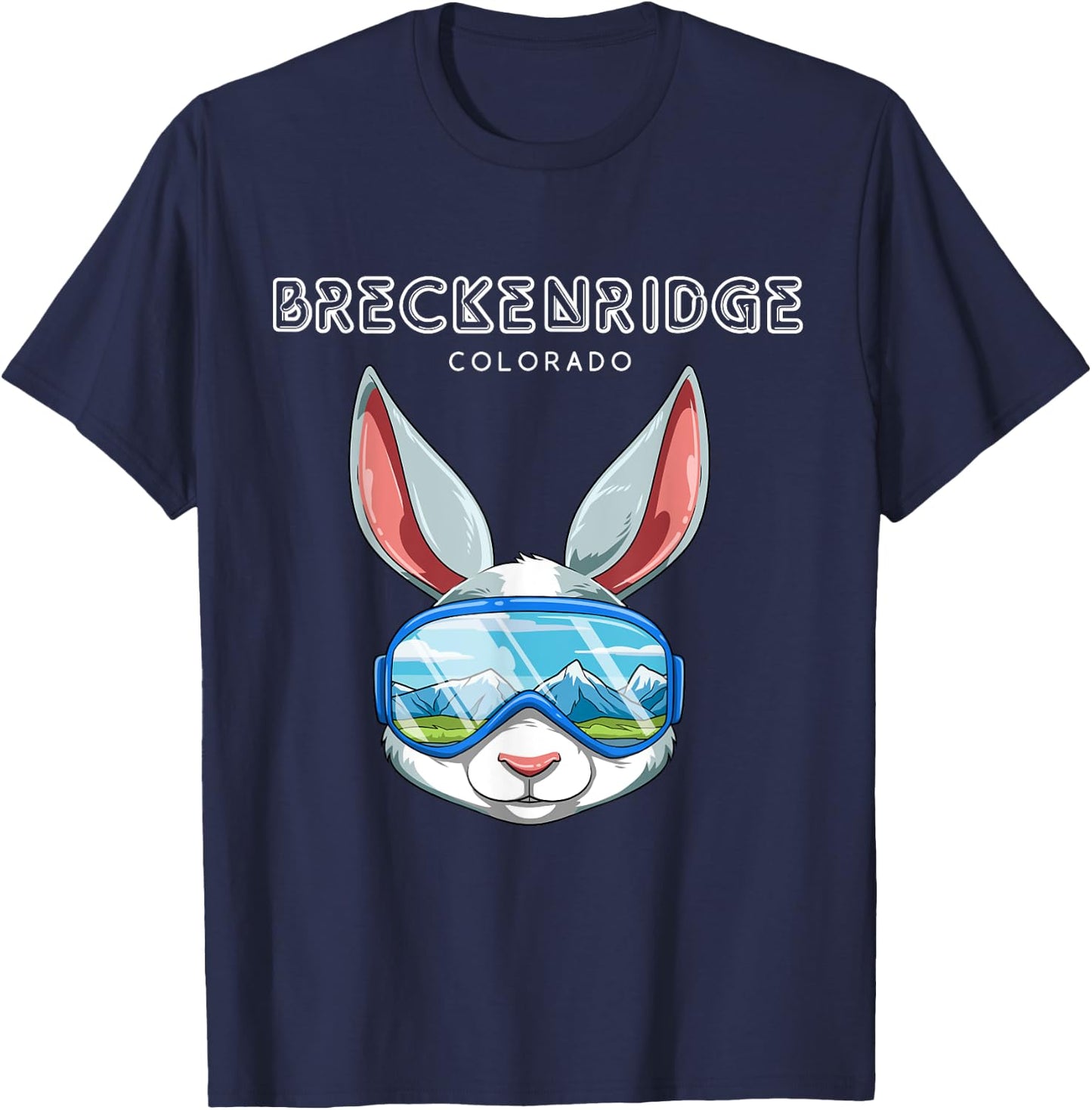 Breckenridge Colorado USA Ski and Snowboard Rabbit T-Shirt - T-Shirt | Navy