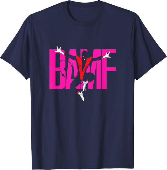 Marvel X-Men Nightcrawler BAMF! Teleporting Sound Logo T-Shirt - T-Shirt | Navy