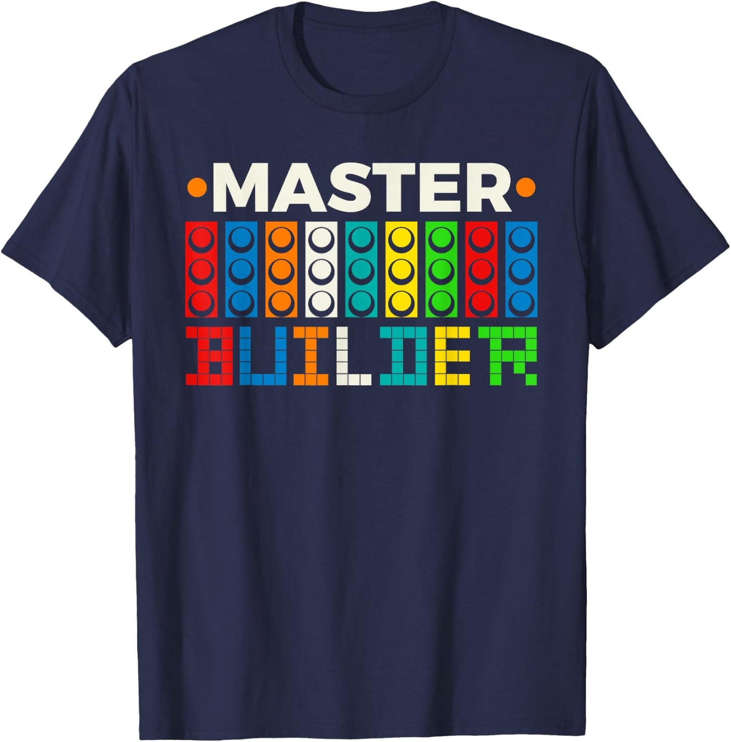Master Builder Bricks Blocks Play Toys T-Shirt - T-Shirt | Navy