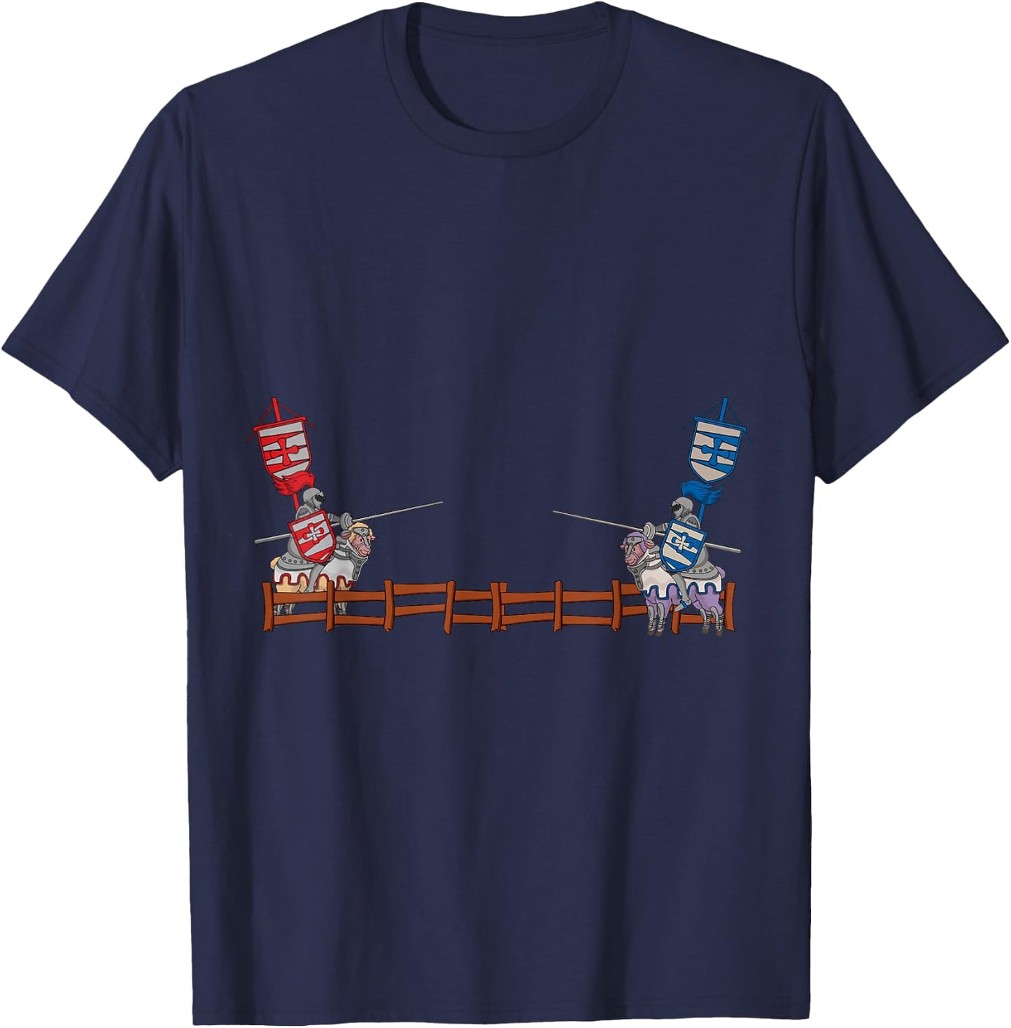 Jousting Fighting Knight Renaissance Festival Joust Medieval T-Shirt - T-Shirt | Navy