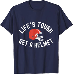 Funny Vintage Life's Tough Get a Helmet Man T-Shirt - T-Shirt | Navy