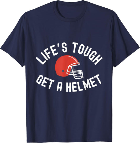 Funny Vintage Life's Tough Get a Helmet Man T-Shirt - T-Shirt | Navy
