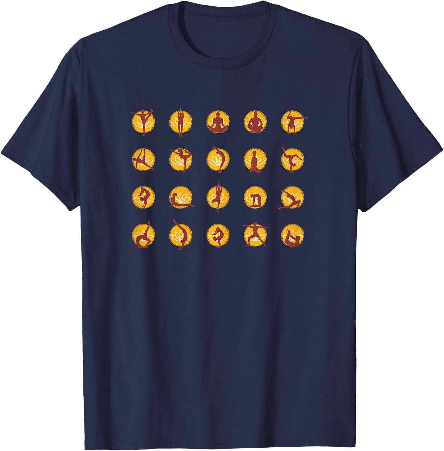 Pose Set Yellow Yoga T-Shirt - T-Shirt | Navy