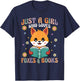 Retro Groovy Just A Girl Who Loves Foxes And Books Funny T-Shirt - T-Shirt | Navy