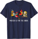 Cardinal & Chickadee Birds Branch, Winter is for the Birds T-Shirt - T-Shirt | Navy