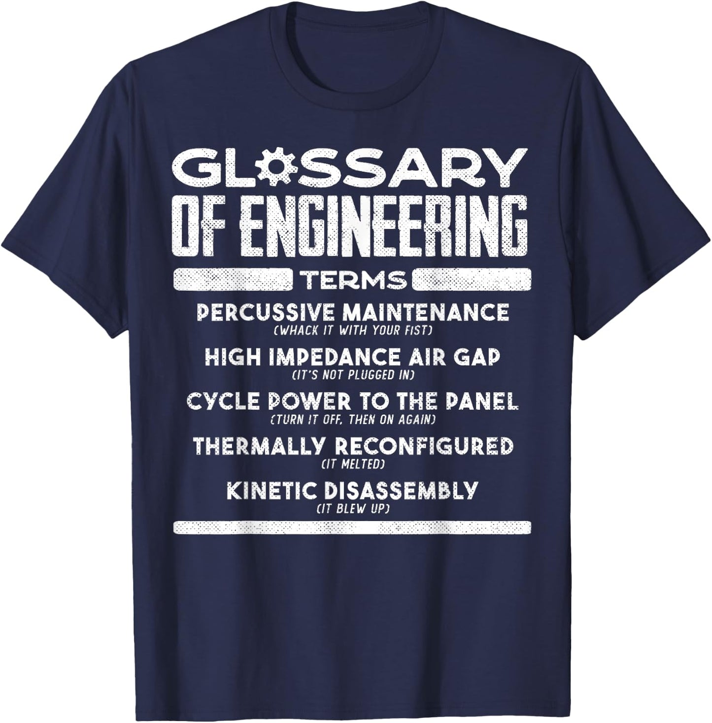 ..:Funny Engineer Definitions:.. - Glossary Of Engineering Terms - Funny Engineer Definitions - Adults - Black - X-Small T-Shirt - T-Shirt | Navy