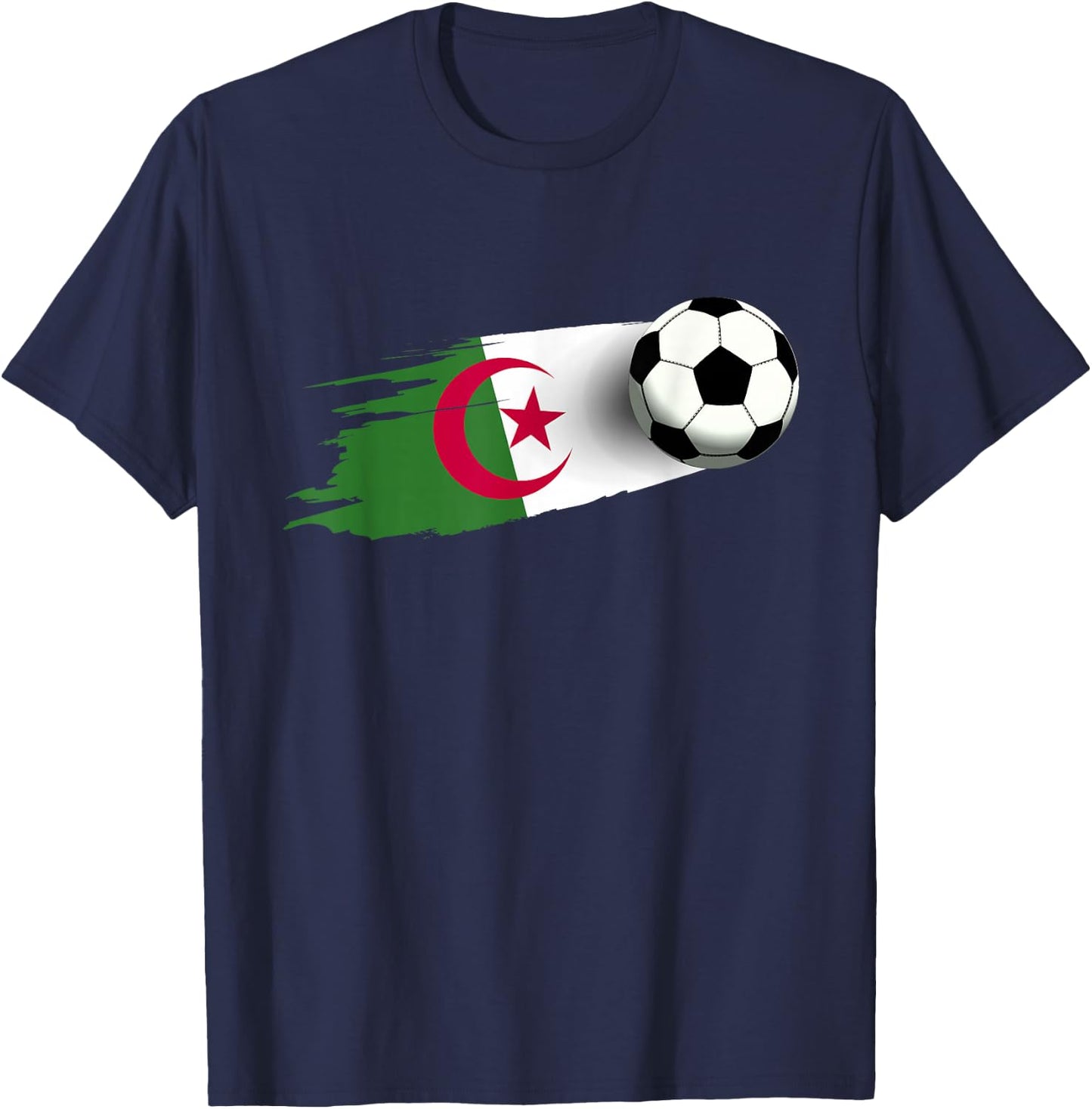 Algeria Flag Jersey Algerian Soccer Team Algerian T-Shirt - T-Shirt | Navy