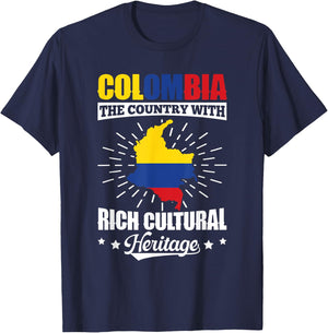 Cool Colombia The Country With Rich Cultural Heritage T-Shirt - T-Shirt | Navy