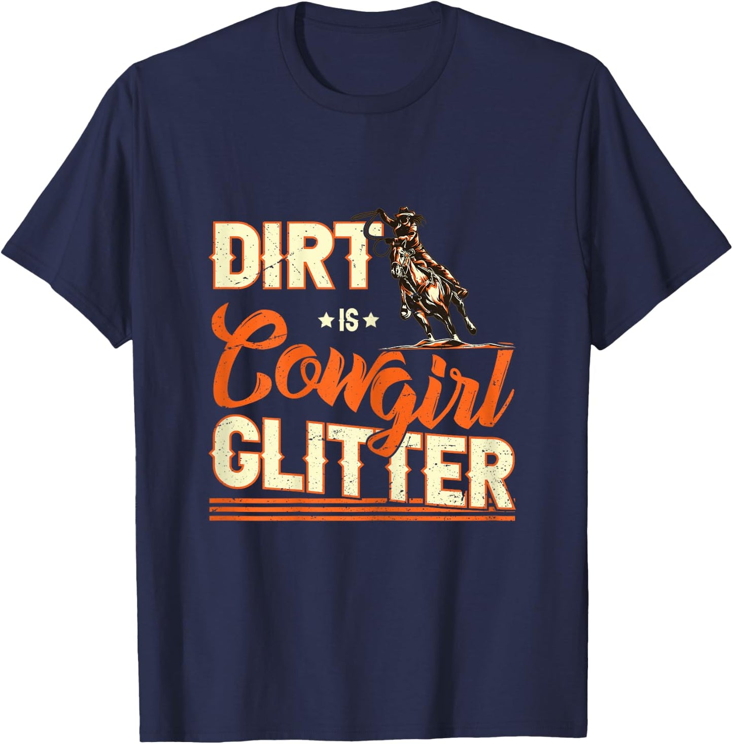 Funny Cowgirl Graphic Women Girls Cowgirl Western Rodeo T-Shirt - T-Shirt | Navy