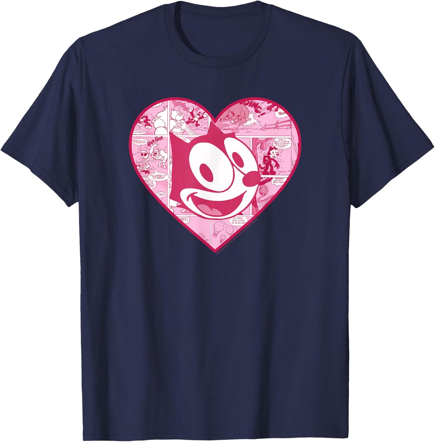 Felix the Cat Heart Comic Fill T-Shirt - T-Shirt | Navy