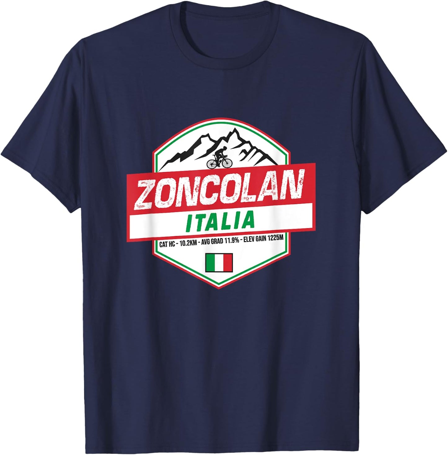 Monte Zoncolan Cyclist Italy Cycling Holiday T-Shirt - T-Shirt | Navy